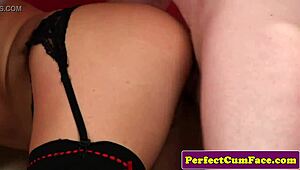 i'm doggystyling busty british nymph before her cum facial