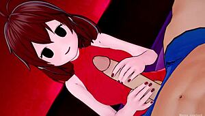 Redhead girlfriend teases footjob before bed