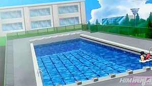 My friend is super hot, I can’t stop munching her juicy tits in anime hentai!