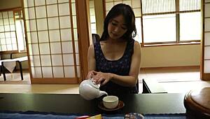 Reiko's nostalgic nude journey in a Japanese hot spring setting