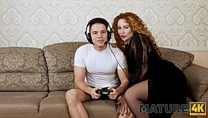 Mature4k man bangs mature woman after she distracts him from gaming. It’s a wild ride!