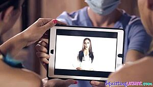 Fingered Beauty Squirts Hard After Meditating in a Steamy Lesbian Close-Up Scene.