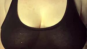 Slapping Huge Tits On Table