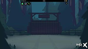 Кремпай в голямата путка на червенокосата в хентай игра! Без цензура минет сцена.