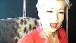 Man, this charming mature lady in red is so hot doing solo fuckin’