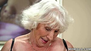 Wow, can you believe this 70-year-old granny still gets banged by young studs?