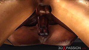 I uncover Area 51 secrets with 3D dickgirl androids banging ebony