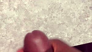 Watch This Amateur's Huge Cumshot Cover the Bathroom Counter in Close-Up