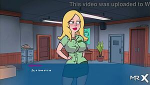 Creampie in redhead's big ass pussy in hentai game! Uncensored blowjob scene.