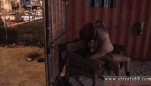 Outdoor bondage audition with teen Goldie and old dominatrix