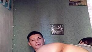 Latina amateur MASTURBATES soccer player's BIG COCK and SWALLOWS it