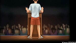 in summertime saga, the horny teacher blows the student right on stage