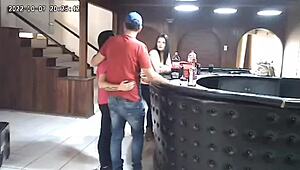 Cheating husband caught fucking a babe on hidden spy camera