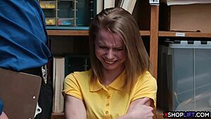 Russian teen shoplifts and gets punished with hard fucking at office