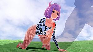 3D animated hentai with big tits and ass in fishnet