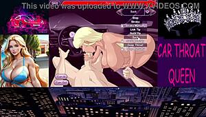 Blonde Anime Girl Deepthroats in Car