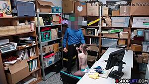 Russian teen shoplifts and gets punished with hard fucking at office