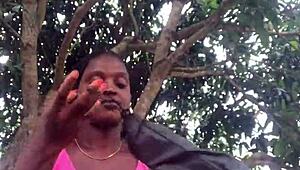 crazy bitch unboxes outfit in front of strangers