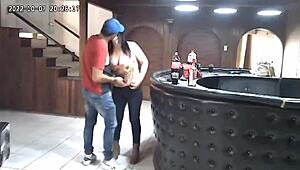 Cheating husband caught fucking a babe on hidden spy camera