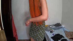 This redhead Latina teen decides to become a porn actress and starts her first steamy bath scene.