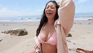 Passionate Deepthroat On Nude Beach.