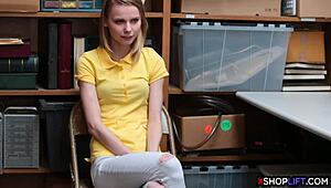 Russian teen shoplifts and gets punished with hard fucking at office