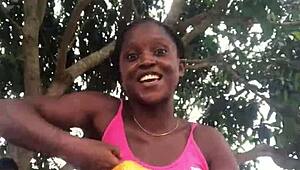 crazy bitch unboxes outfit in front of strangers