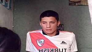 Latina amateur MASTURBATES soccer player's BIG COCK and SWALLOWS it