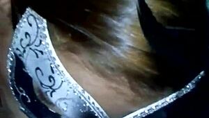 Latina wife uses toys in mask