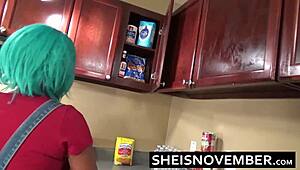Hd Face Sitting Sibling Msnovember Gets Missionary Fuck In Her Young Black Pussy By Rough Neck Step Brother In Kitchen