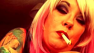 Chubby British Domme Tina Snua Smokes Superking Cigarette While Talking