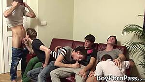 Brandon Pav In Hard Bareback Orgy Fucking!