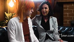 confused ginger tranny fucks her doctor in therapy