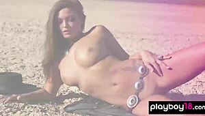 playboy model chelsie aryn strips bare in the scorching desert for an outdoor nude shoot