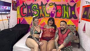 Big tits natural tits lesbian scene with kissing and fucking