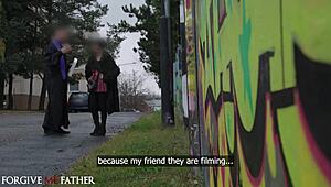 Pretty French Brunette Rough Hardcore Sex Blowjob And Facial