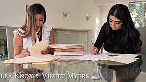 Ella Knox and Violet Myers in Office Revenge with Curvy Latina Threesome. A Wild Night of Monster Cock Action!