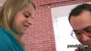 Erotic babe gets teased and drilled by her old instructor.