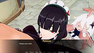 I bound Klee in this prank adventure part 6 with lesbian fingering and toys