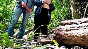 Sexy fat stranger helps me finish outdoors in public