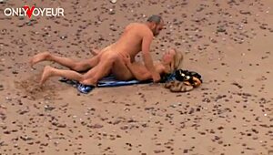 Beach Voyeur Catches Older Guy Banging Hot Milf