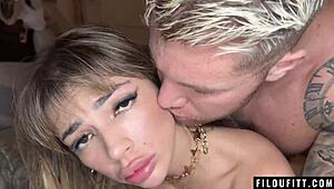 Amazing latina gatita veve takes massive dick doggystyle!