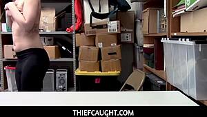 Teen Thief April Reid Caught in Shop, Fucks Intensely Instead of Bail