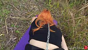 Kitty tells you, 'I'm passionately sucking a stranger's dick outdoors, then doggy fucking him hard.'