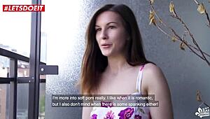 Feeling nervous yet excited at my first porn audition with squirting