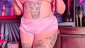 Teasing in Silk Pajamas with Smooth, Captivating Moves.