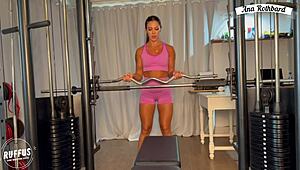 Our gym workout with ana rothbard turned into intense muff diving and riding.