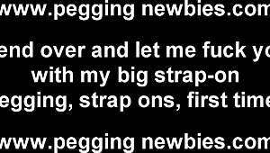 Dominate white boy with intense strapon humiliation and bisexual domination