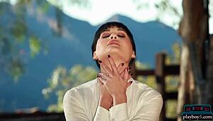 two hot milf models rivi madison and kimberly kisselovich feel the thrill stripping for playboy