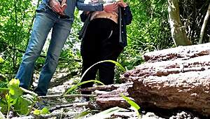 Sexy fat stranger helps me finish outdoors in public